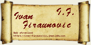 Ivan Firaunović vizit kartica